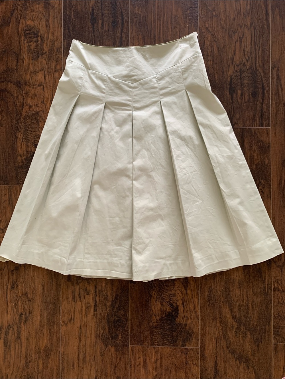 TSE Light Green Box-Pleated A-Line Skirt